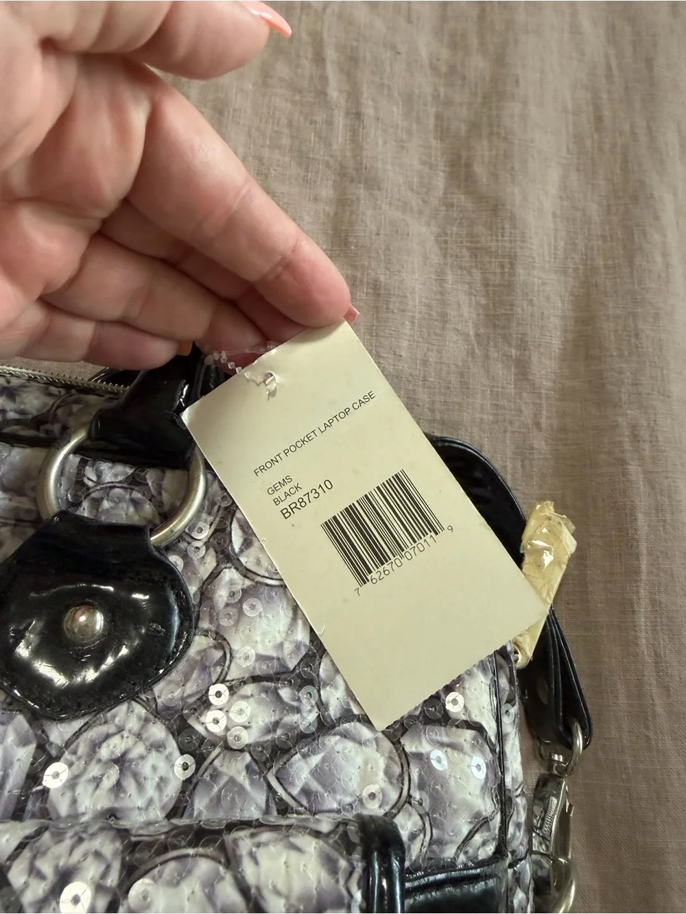 Dead stock Betsey Johnson Diamond Sequin Laptop Computer Case Bag Some Peeling